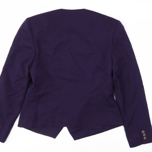 JH Collectibles Womens Purple Wool Suit Jacket Blazer Size 12