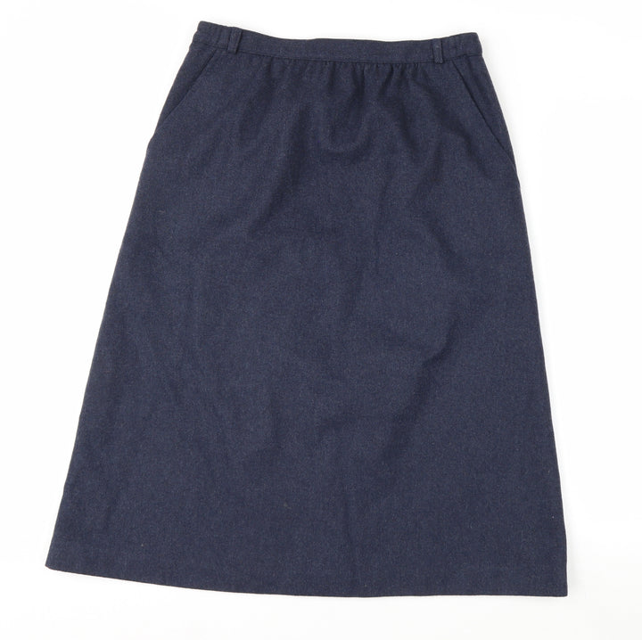 Anderson-Little Women's Blue Wool Blend A-Line Midi Skirt Size 12
