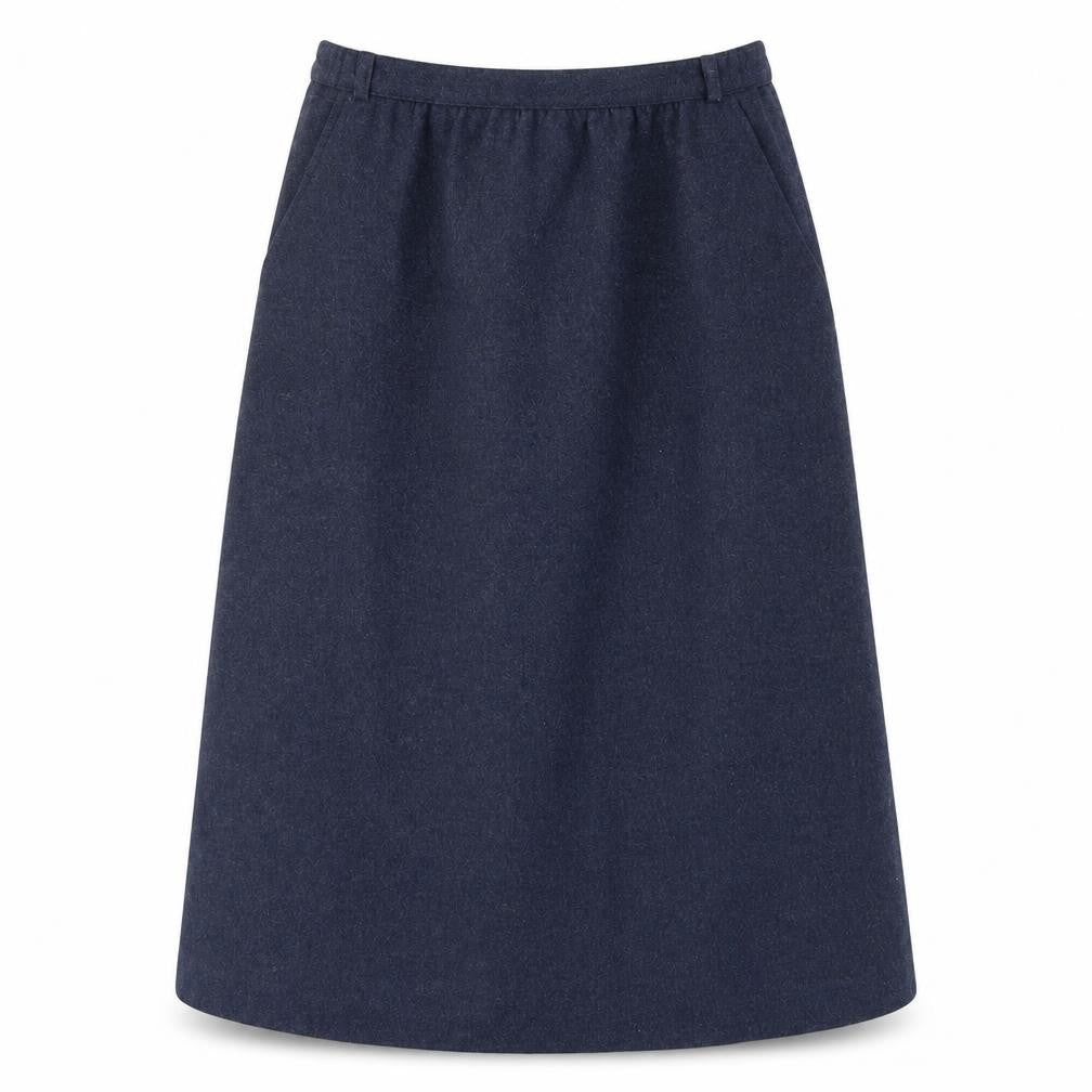 Anderson-Little Women's Blue Wool Blend A-Line Midi Skirt Size 12