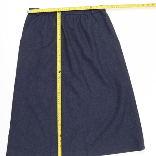 Anderson-Little Women's Blue Wool Blend A-Line Midi Skirt Size 12