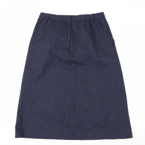 Anderson-Little Women's Blue Wool Blend A-Line Midi Skirt Size 12