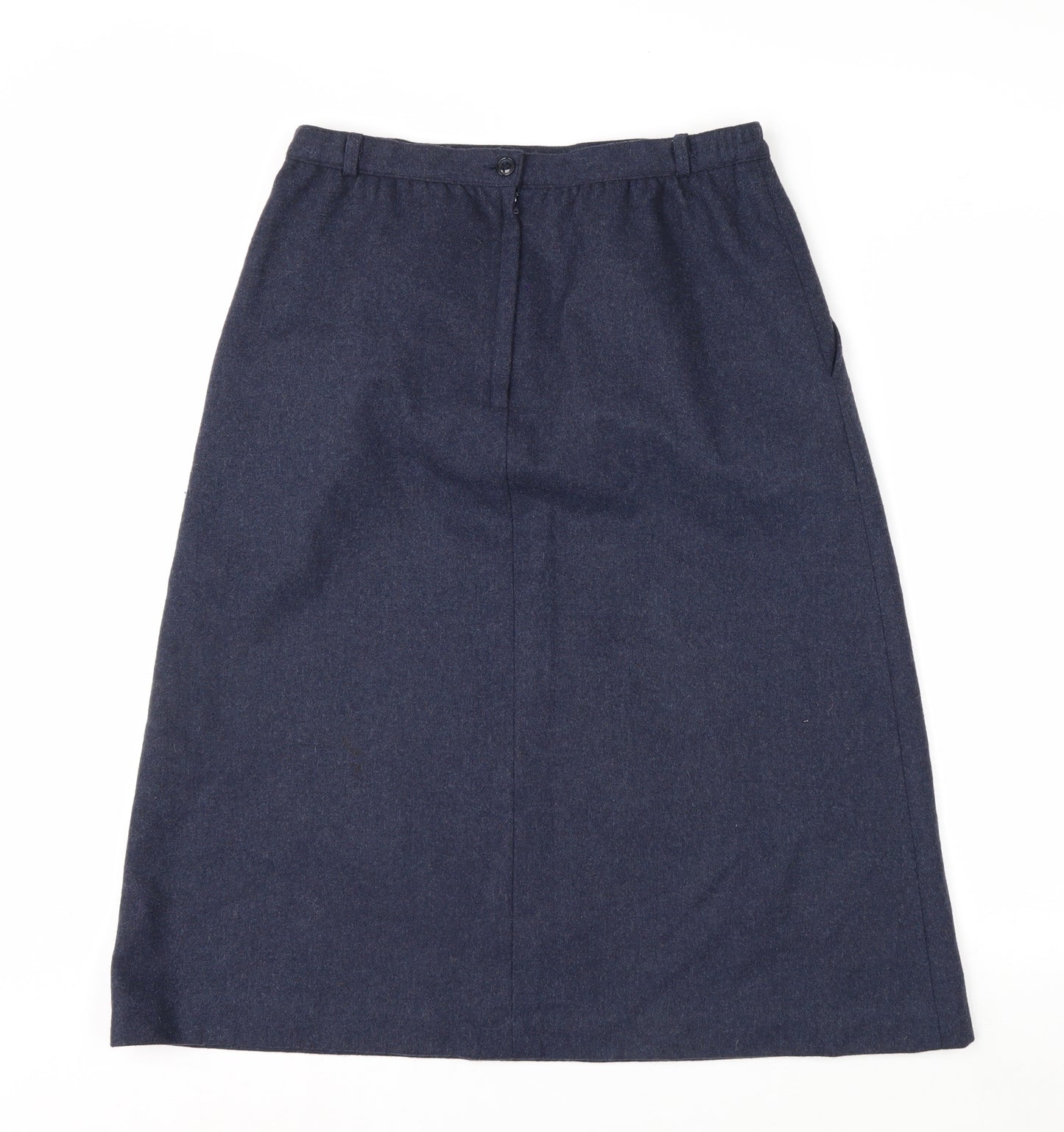 Anderson-Little Women's Blue Wool Blend A-Line Midi Skirt Size 12