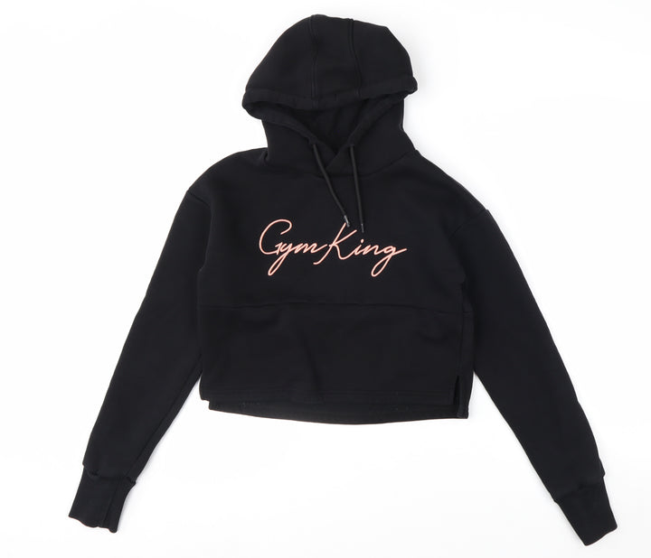 Gym King Womens Black Size 8 Cropped Pullover Hoodie