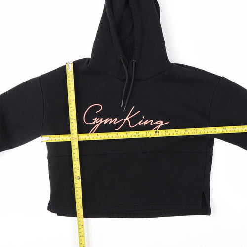 Gym King Womens Black Size 8 Cropped Pullover Hoodie