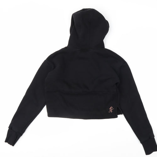 Gym King Womens Black Size 8 Cropped Pullover Hoodie