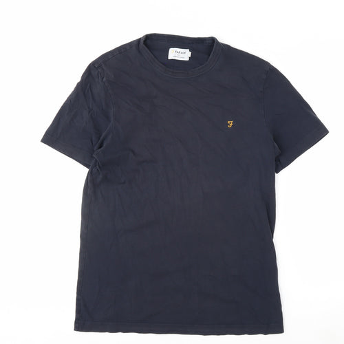 Farah Men's Blue M Crew Neck Organic Cotton T-Shirt