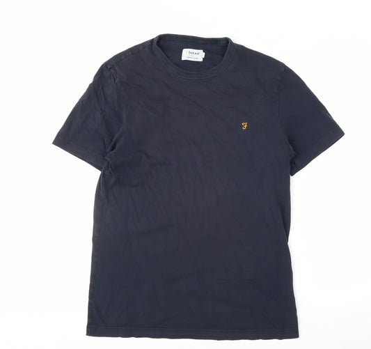 Farah Men's Blue M Crew Neck Organic Cotton T-Shirt