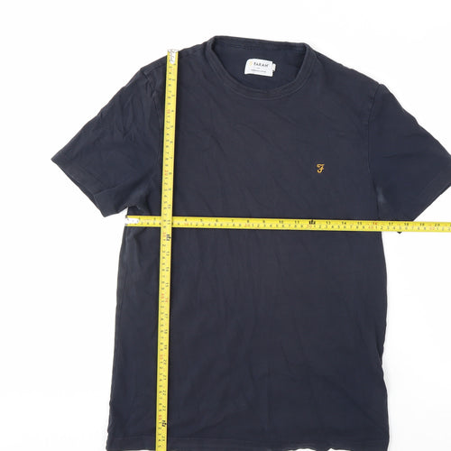 Farah Men's Blue M Crew Neck Organic Cotton T-Shirt