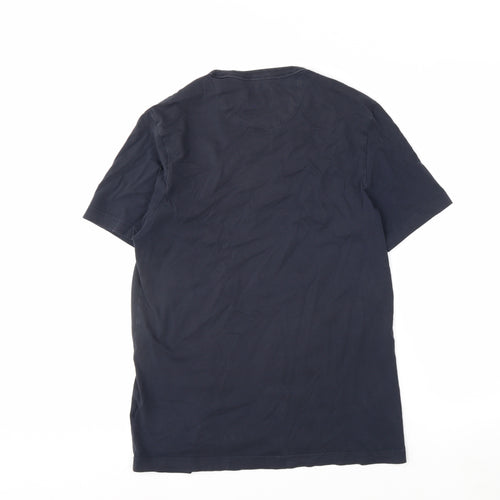 Farah Men's Blue M Crew Neck Organic Cotton T-Shirt