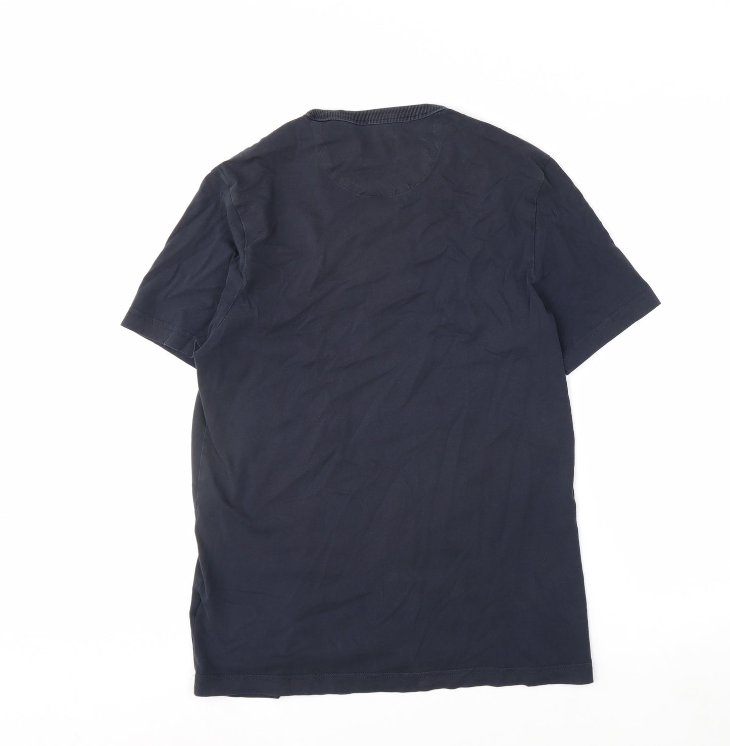 Farah Men's Blue M Crew Neck Organic Cotton T-Shirt