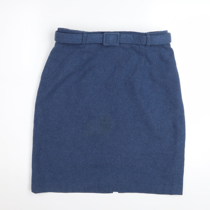 San Francisco Collection Women's Blue Wool Blend Knee Length Pencil Skirt Size 8