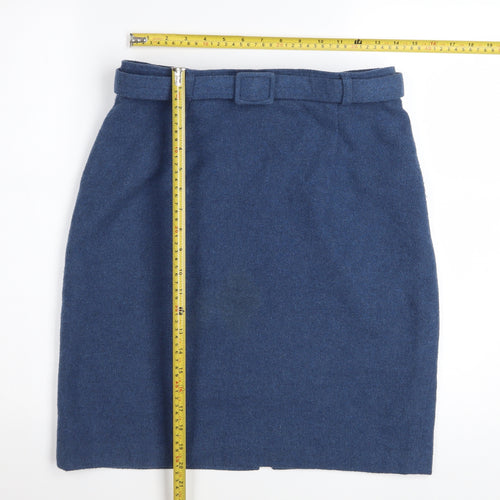 San Francisco Collection Women's Blue Wool Blend Knee Length Pencil Skirt Size 8
