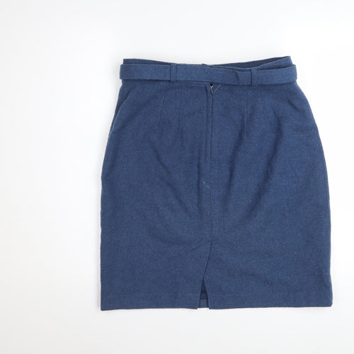 San Francisco Collection Women's Blue Wool Blend Knee Length Pencil Skirt Size 8