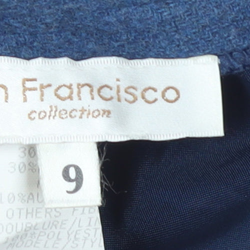 San Francisco Collection Women's Blue Wool Blend Knee Length Pencil Skirt Size 8