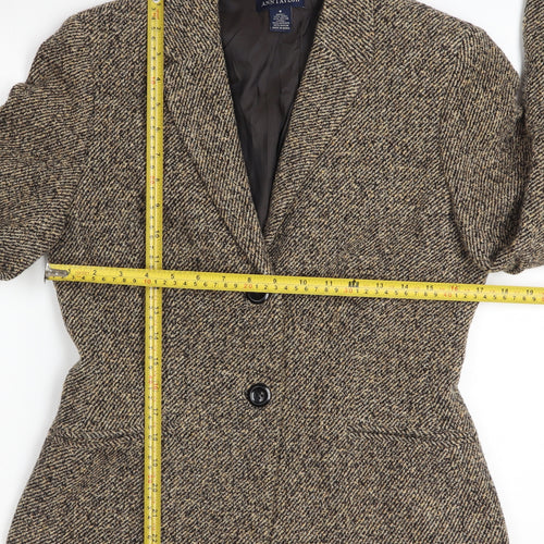Ann Taylor Womens Beige Wool Blend Blazer Jacket Size 10 Classic Fit