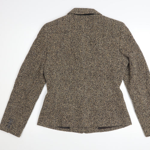 Ann Taylor Womens Beige Wool Blend Blazer Jacket Size 10 Classic Fit