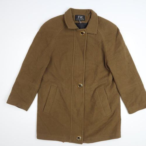 FS Limited Women's Brown Wool Mid-Length Overcoat Size S