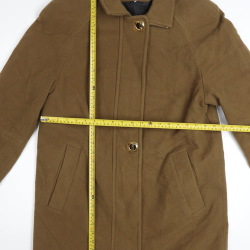 FS Limited Women's Brown Wool Mid-Length Overcoat Size S