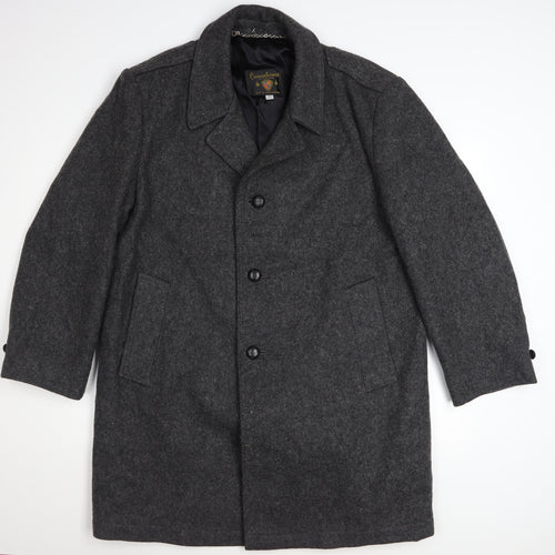 Casualcraft Men’s Grey Wool Overcoat 44R Classic Formal Jacket