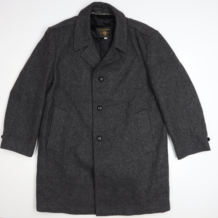 Casualcraft Men’s Grey Wool Overcoat 44R Classic Formal Jacket