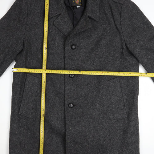 Casualcraft Men’s Grey Wool Overcoat 44R Classic Formal Jacket