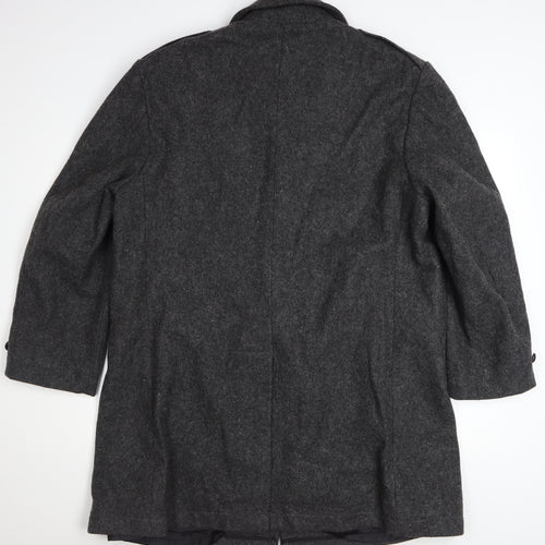 Casualcraft Men’s Grey Wool Overcoat 44R Classic Formal Jacket
