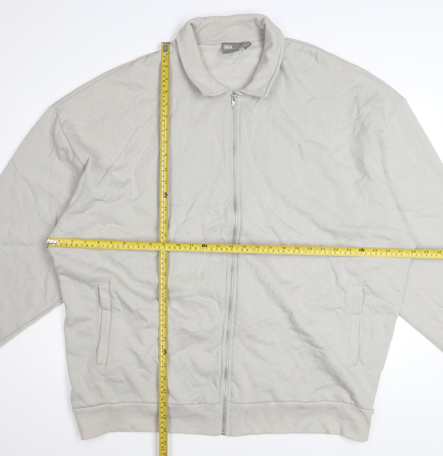 ASOS Men’s Grey 3XL Cotton Full Zip Basic Jacket