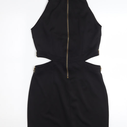 Out of Gas Women's Black Embellished Bodycon Cut Out Dress Size 12