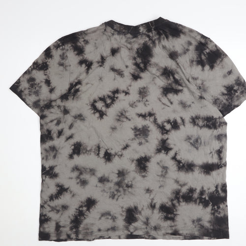 MTV Women's Grey Tie-Dye Music T-Shirt L Retro Cotton Short Sleeve