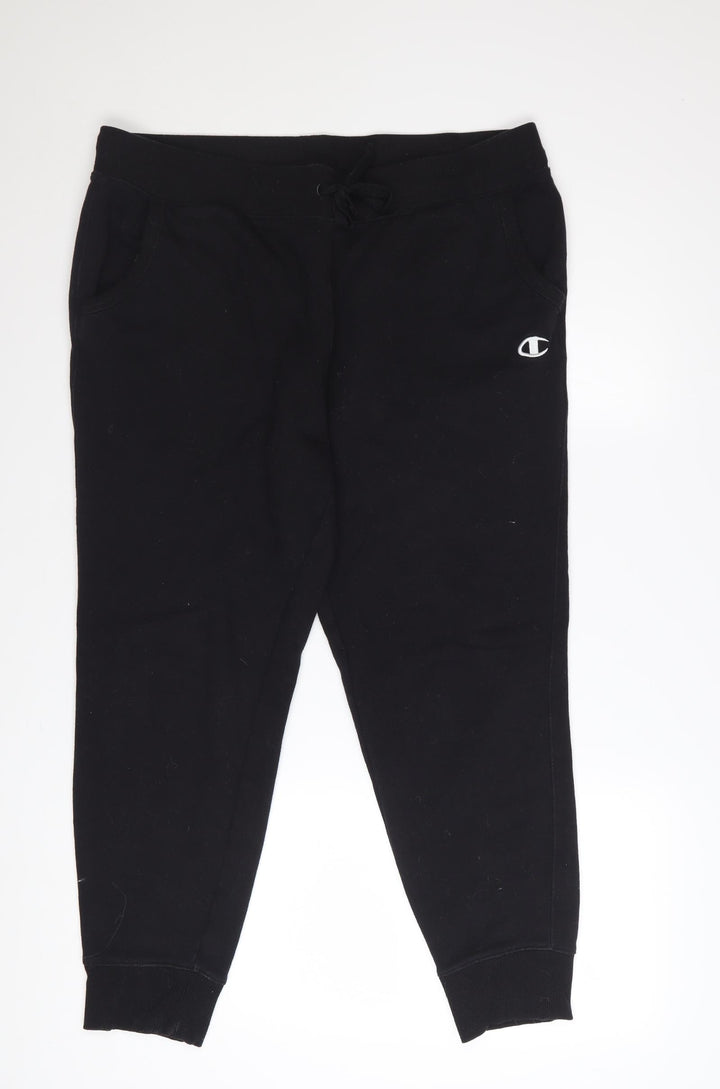 Champion Men's Black Jogger Sweatpants L Cotton Blend