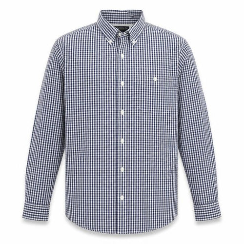 Hammond & Co Men's Blue Check Cotton Long Sleeve XL Dress Shirt