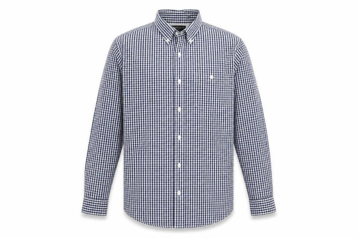 Hammond & Co Men's Blue Check Cotton Long Sleeve XL Dress Shirt