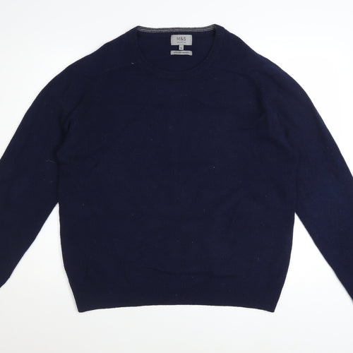 Marks and Spencer Men’s Blue Extra Fine Lambswool Jumper XL