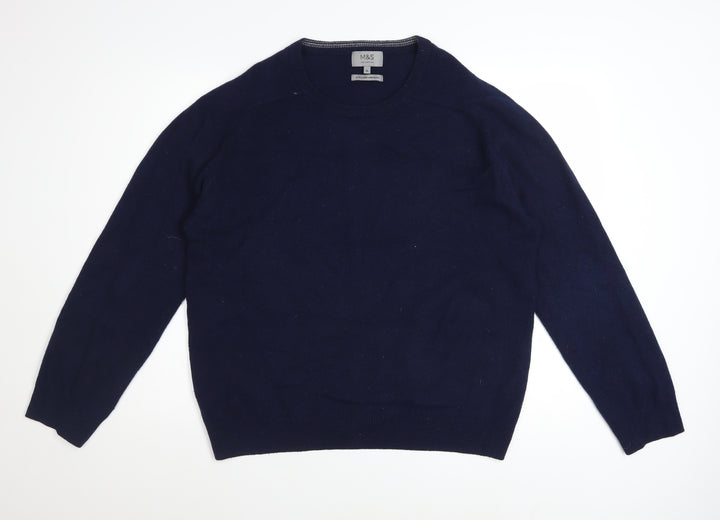 Marks and Spencer Men’s Blue Extra Fine Lambswool Jumper XL