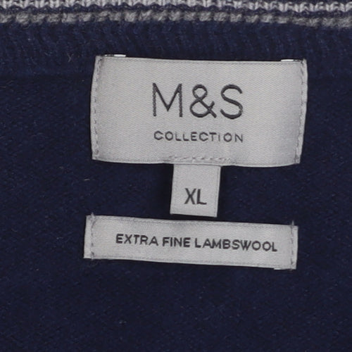 Marks and Spencer Men’s Blue Extra Fine Lambswool Jumper XL