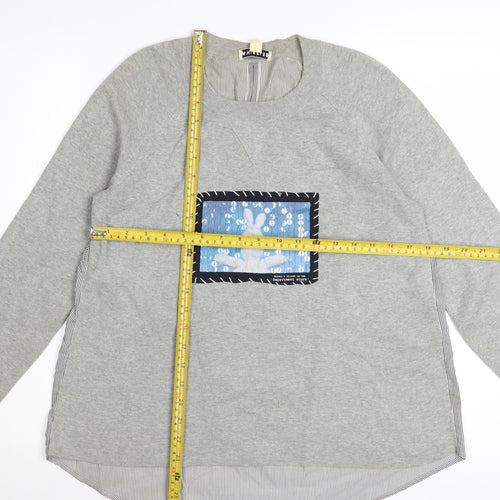 Whistles Women’s Grey Cotton Rabbit Patch Pullover Jumper UK 8