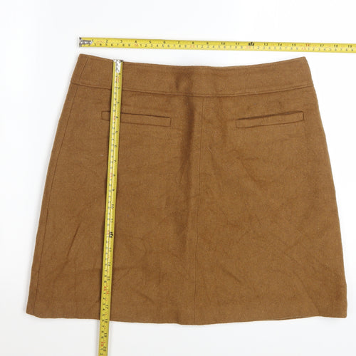 LOFT Women’s Brown Wool Blend Short Skirt Size 10 Petite