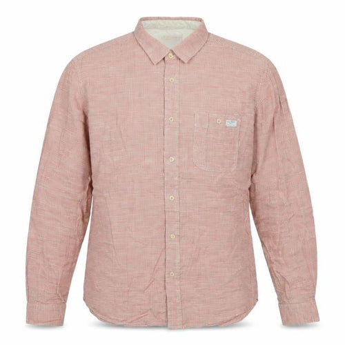 Marks and Spencer Men’s Red Check Cotton Long Sleeve Button-Up Shirt XL