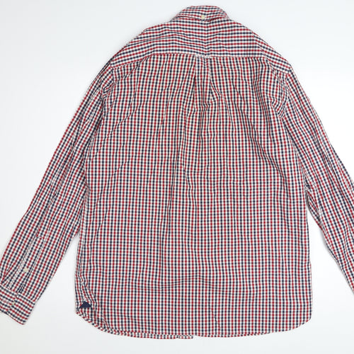 Next Men's Multicoloured Checked Long Sleeve Cotton Button-Up Shirt XL