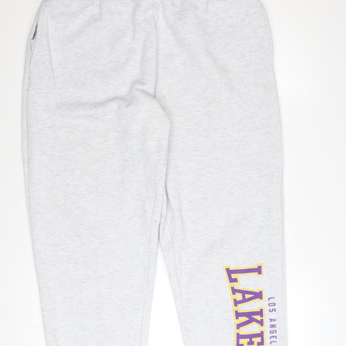 NBA Los Angeles Lakers Women Grey Sweatpants L Elastic Waist