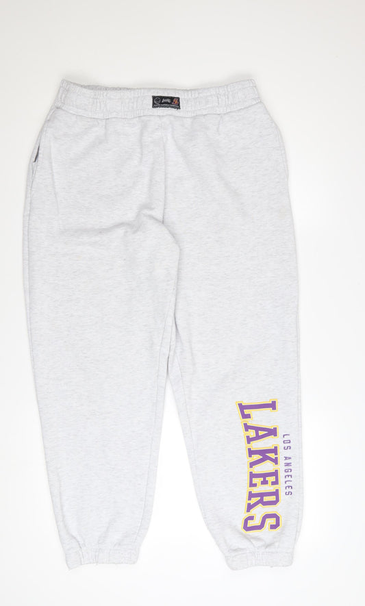 NBA Los Angeles Lakers Women Grey Sweatpants L Elastic Waist
