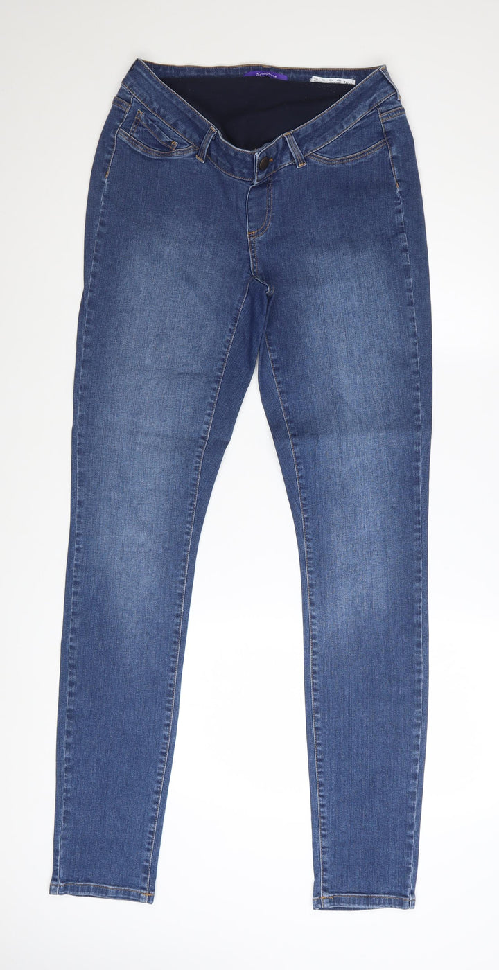 Seraphine Women's Blue Tall Size 12 Skinny Maternity Jeans