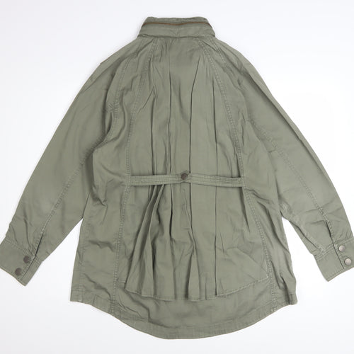 Marks and Spencer Women Khaki Green Military Jacket UK 12 Cotton Lined