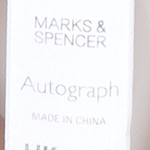 Marks and Spencer Women’s Ivory Silk Linen Wide-Leg Trousers UK 12 Long