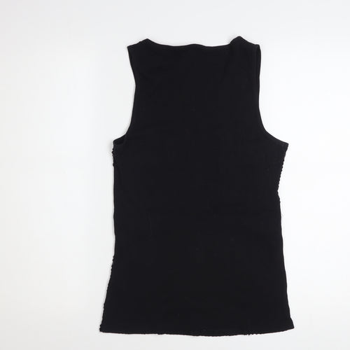 New Look Women Black Sequin Tank Top Size 16 Party Camisole