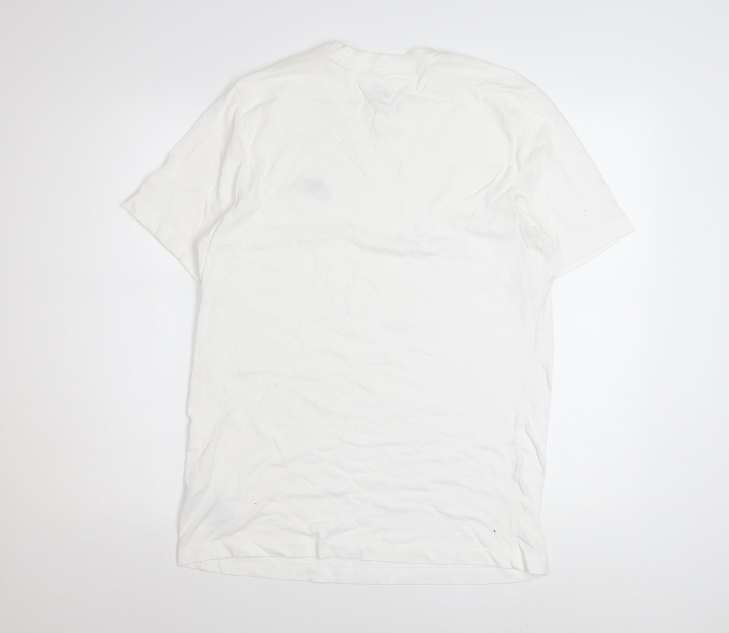 Nike Men's White Cotton Crew Neck Short Sleeve T-Shirt M