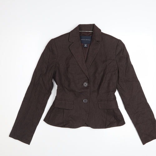 Banana Republic Women's Brown Pinstripe Petite Blazer Size 2