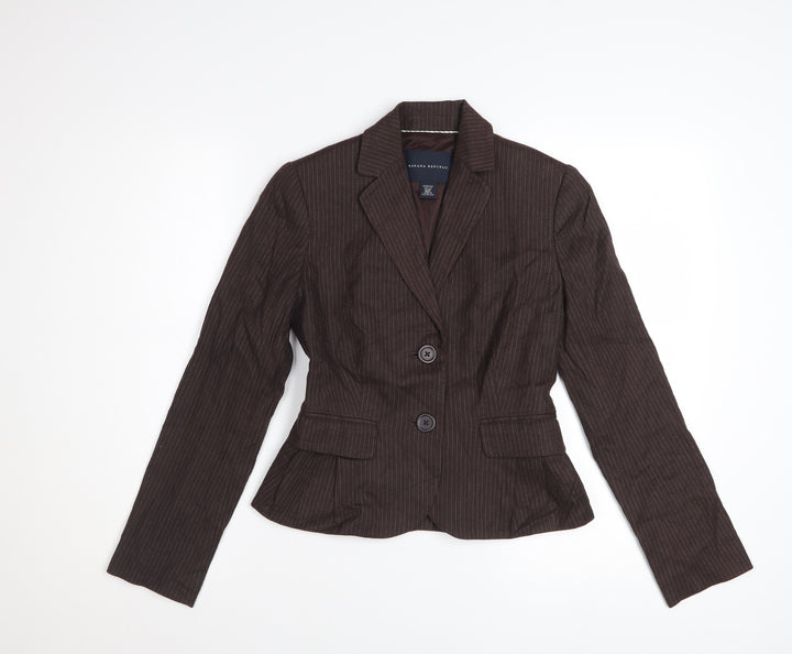 Banana Republic Women's Brown Pinstripe Petite Blazer Size 2
