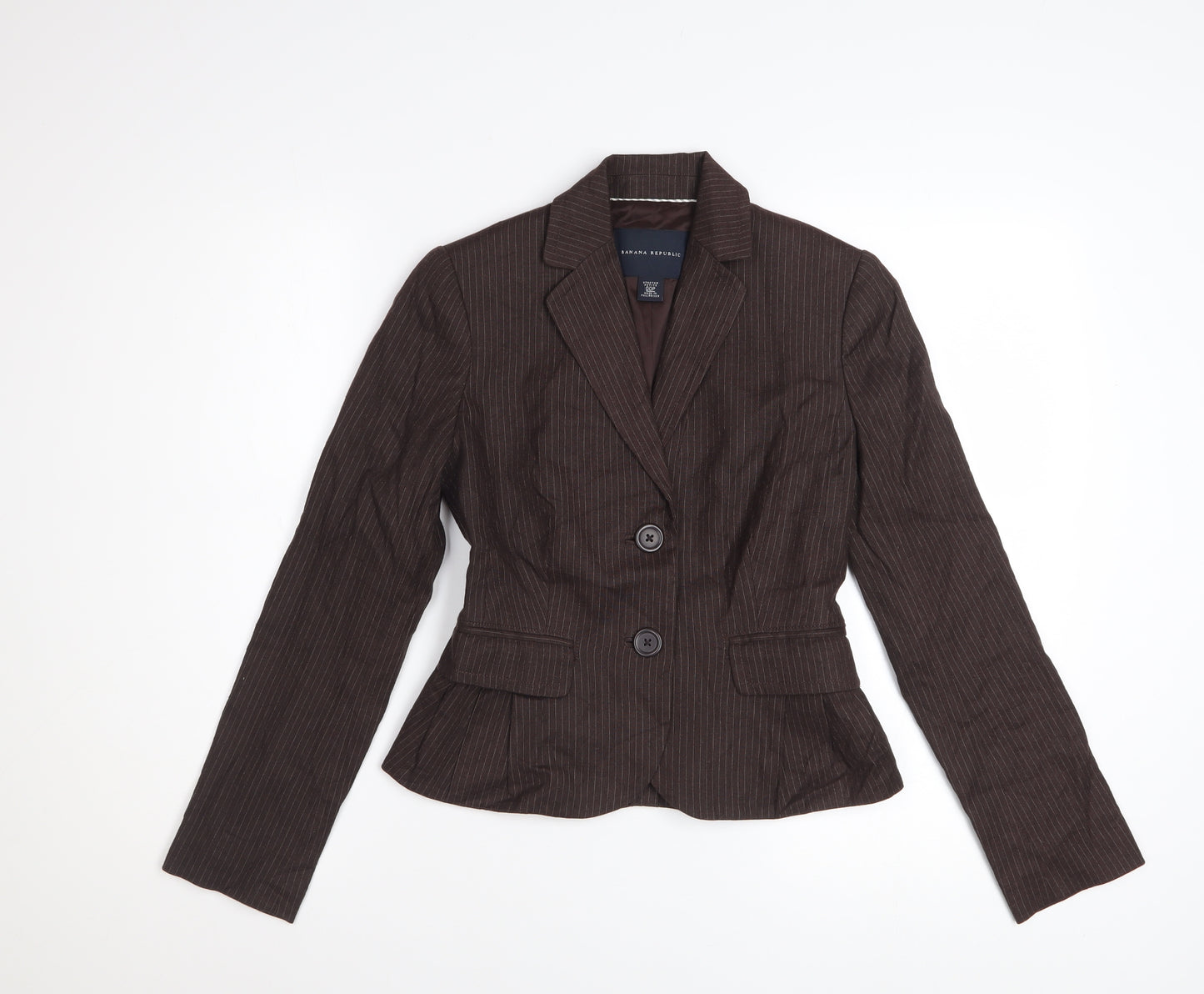 Banana Republic Women's Brown Pinstripe Petite Blazer Size 2