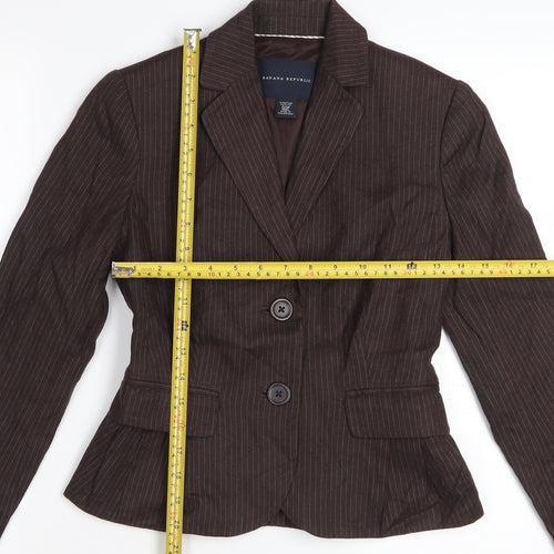 Banana Republic Women's Brown Pinstripe Petite Blazer Size 2